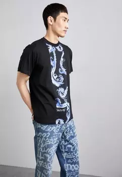 Футболка с принтом CHROME Versace Jeans Couture, черный