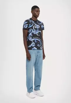 Футболка с принтом CHROMO Versace, черный