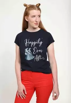 Футболка с принтом CINDERELLA HAPPILY EVER AFTER Henry Tiger, темно-синий