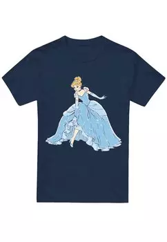 Футболка с принтом CINDERELLA SPARKLING PRINCESS Disney, темно-синий