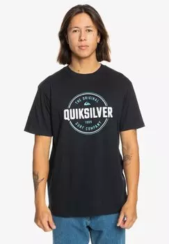 Футболка с принтом CIRCLE UP Quiksilver, темно-синий