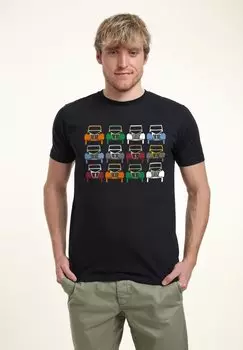 Футболка с принтом CITROEN 2CV VINTAGE COLOUR ART Henry Tiger, темно-синий