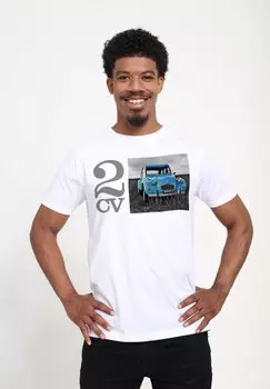 Футболка с принтом CITROEN CV MEADOW PHOTO Henry Tiger, белый