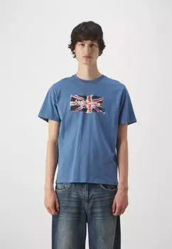Футболка с принтом Clag Pepe Jeans, синий