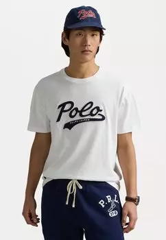 Футболка с принтом CLASSIC FIT LOGO JERSEY T-SHIRT Polo Ralph Lauren, молочный