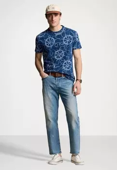 Футболка с принтом CLASSIC FIT NAUTICAL JERSEY T-SHIRT Ralph Lauren, темно-синий