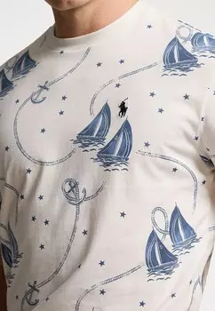 Футболка с принтом CLASSIC FIT NAUTICAL JERSEY T-SHIRT Ralph Lauren, белый