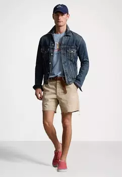 Футболка с принтом CLASSIC FIT PLAID LOGO JERSEY T-SHIRT Ralph Lauren, синий