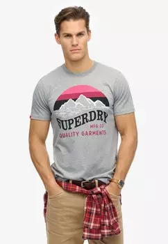 Футболка с принтом CLASSIC GREAT Superdry, светло-серый