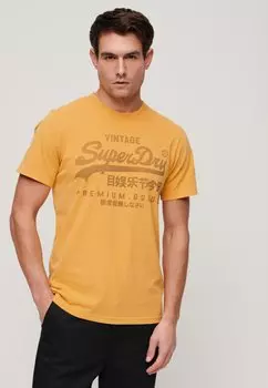 Футболка с принтом CLASSIC HERITAGE Superdry, цвет amber yellow marl