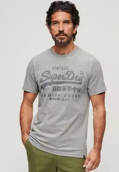 Футболка с принтом CLASSIC HERITAGE Superdry, серый