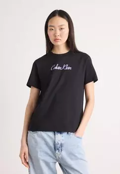 Футболка с принтом CLASSIC LOGO TEE Calvin Klein Jeans, черный