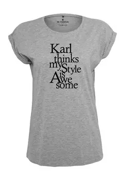 Футболка с принтом CLASSIC ROLL UP AWESOME Be Famous, серый