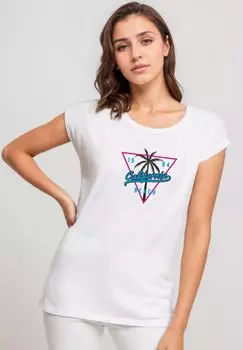 Футболка с принтом CLASSIC ROLL UP Be Famous, белый