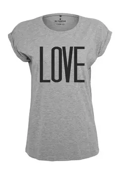 Футболка с принтом CLASSIC ROLL UP BIGLOVE Be Famous, серый