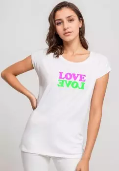 Футболка с принтом CLASSIC ROLL UP D-LOLO Be Famous, белый