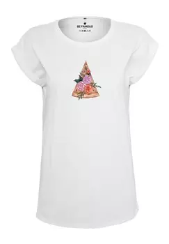 Футболка с принтом CLASSIC ROLL UP FLOWERPIZ Be Famous, белый