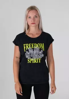 Футболка с принтом CLASSIC ROLL UP FREEDOM SPIRIT Be Famous, черный