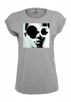 Футболка с принтом CLASSIC ROLL UP GLASSES Be Famous, серый