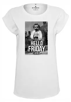 Футболка с принтом CLASSIC ROLL UP HELLOFRI Be Famous, цвет white