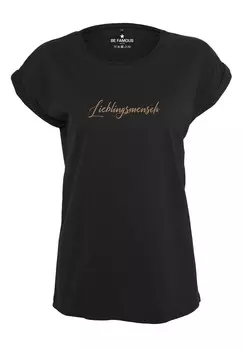 Футболка с принтом CLASSIC ROLL UP LIEBLING Be Famous, цвет Mottled Black