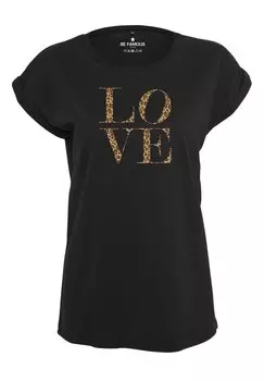 Футболка с принтом CLASSIC ROLL UP LOVE Be Famous, цвет black shirt print leo efp