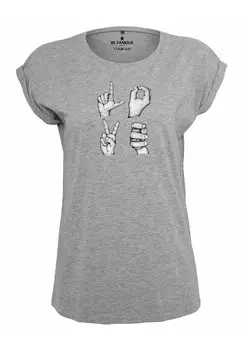 Футболка с принтом CLASSIC ROLL UP LOVEPHO Be Famous, цвет grey