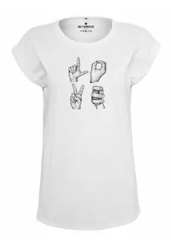 Футболка с принтом CLASSIC ROLL UP LOVEPHO Be Famous, белый