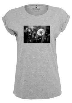 Футболка с принтом CLASSIC ROLL UP PUSTEPHO Be Famous, серый