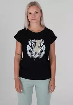 Футболка с принтом CLASSIC ROLL UP TIGERFLASHPHO Be Famous, черный