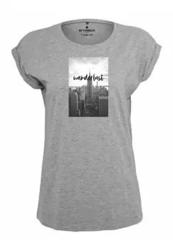 Футболка с принтом CLASSIC ROLL UP WANDERLUPHO Be Famous, серый