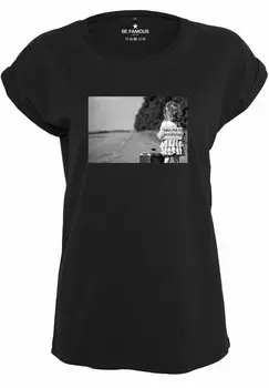 Футболка с принтом CLASSIC ROLL UP WONDERPHO Be Famous, цвет black