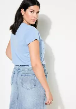 Футболка с принтом CLASSIC SHAPE VINTAGE LOOK STRASS Studio Untold, синий деним