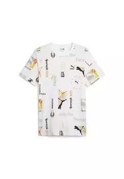 Футболка с принтом CLASSICS BRAND LOVE Puma, белая aop