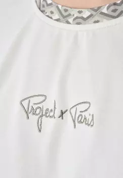 Футболка с принтом CLASSIQUE COL GRAPHIC GAZE Project X Paris, серый