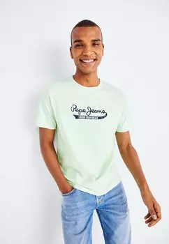 Футболка с принтом CLAUDE Pepe Jeans, цвет fresh green