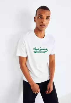 Футболка с принтом CLAUDE Pepe Jeans, цвет off white