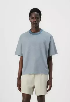 Футболка с принтом CLEAN CROP STRIPE Abercrombie & Fitch, темно-синий