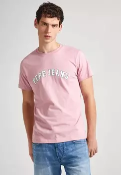 Футболка с принтом CLEMENT Pepe Jeans, розовый