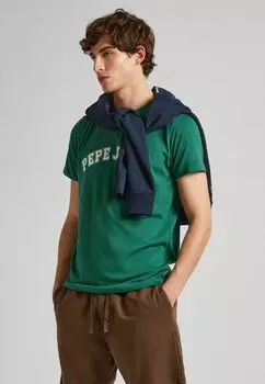 Футболка с принтом CLEMENT Pepe Jeans, зеленый
