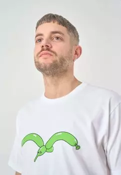 Футболка с принтом Cleptomanicx, белый