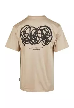 Футболка с принтом Cleptomanicx, бежевый