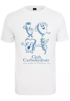 Футболка с принтом CLUB CARBOHYDRATE Mister Tee, белый