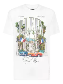 Футболка с принтом Club De Course Philipp Plein, белый