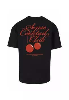 Футболка с принтом Cocktail Club 9N1M SENSE, черная