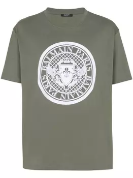 Футболка с принтом Coin Balmain, зеленый
