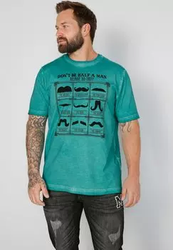 Футболка с принтом COLD DYED John F. Gee, цвет turquoise