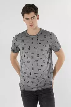 Футболка с принтом Colin'S, черный