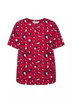 Футболка с принтом COLOR LEO RUNDHALS HALBARM Studio Untold, красный