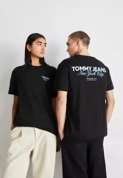 Футболка с принтом Color Pop Tee Unisex Tommy Jeans, черный